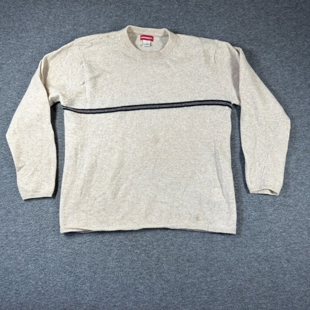 Vintage Y2K Unionbay 100% Lambswool Sweater Mens‎ XL Extra Large Beige Grunge